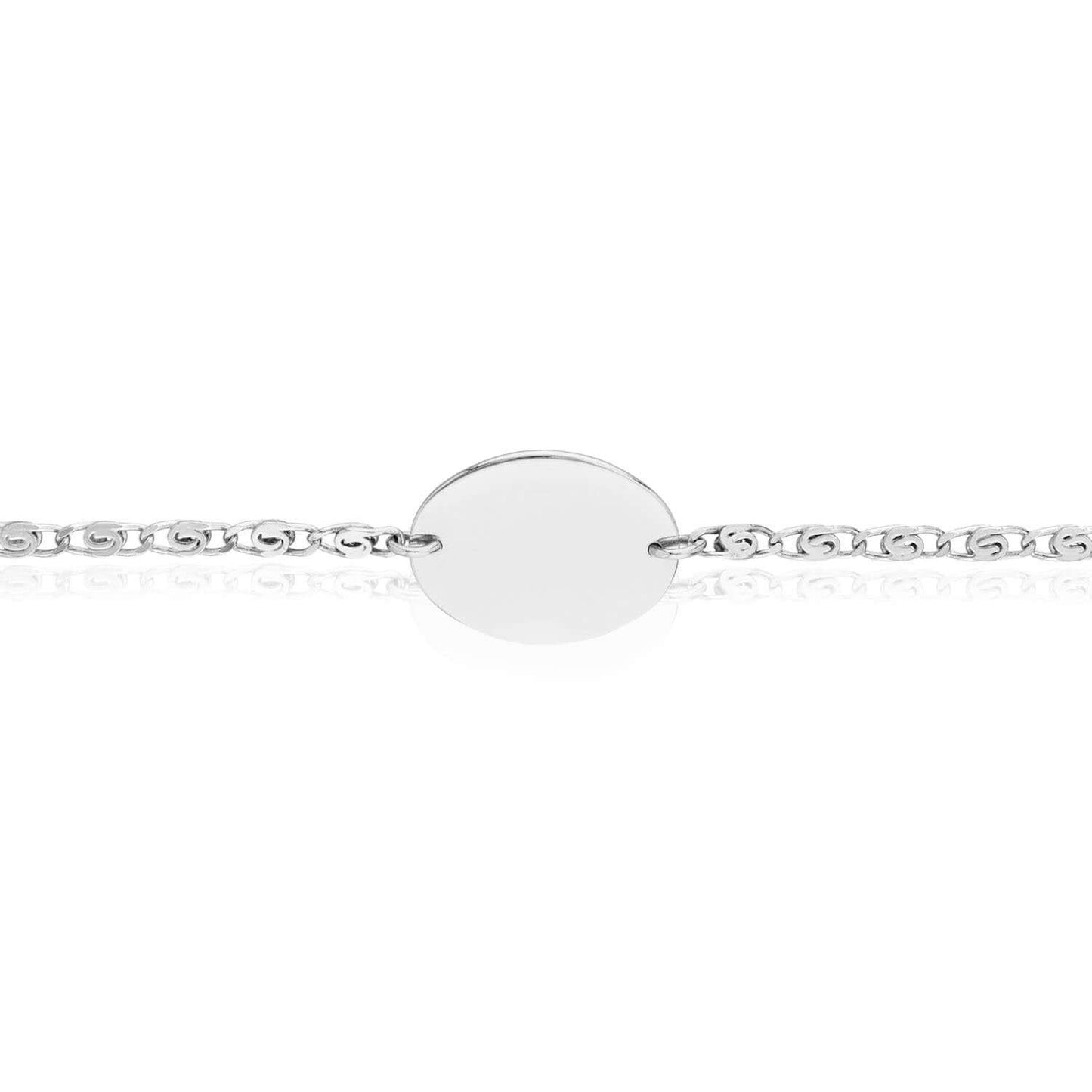 Engravable Sterling Silver Personalized Swirl Ankle Bracelet 9"-10" Adjustable