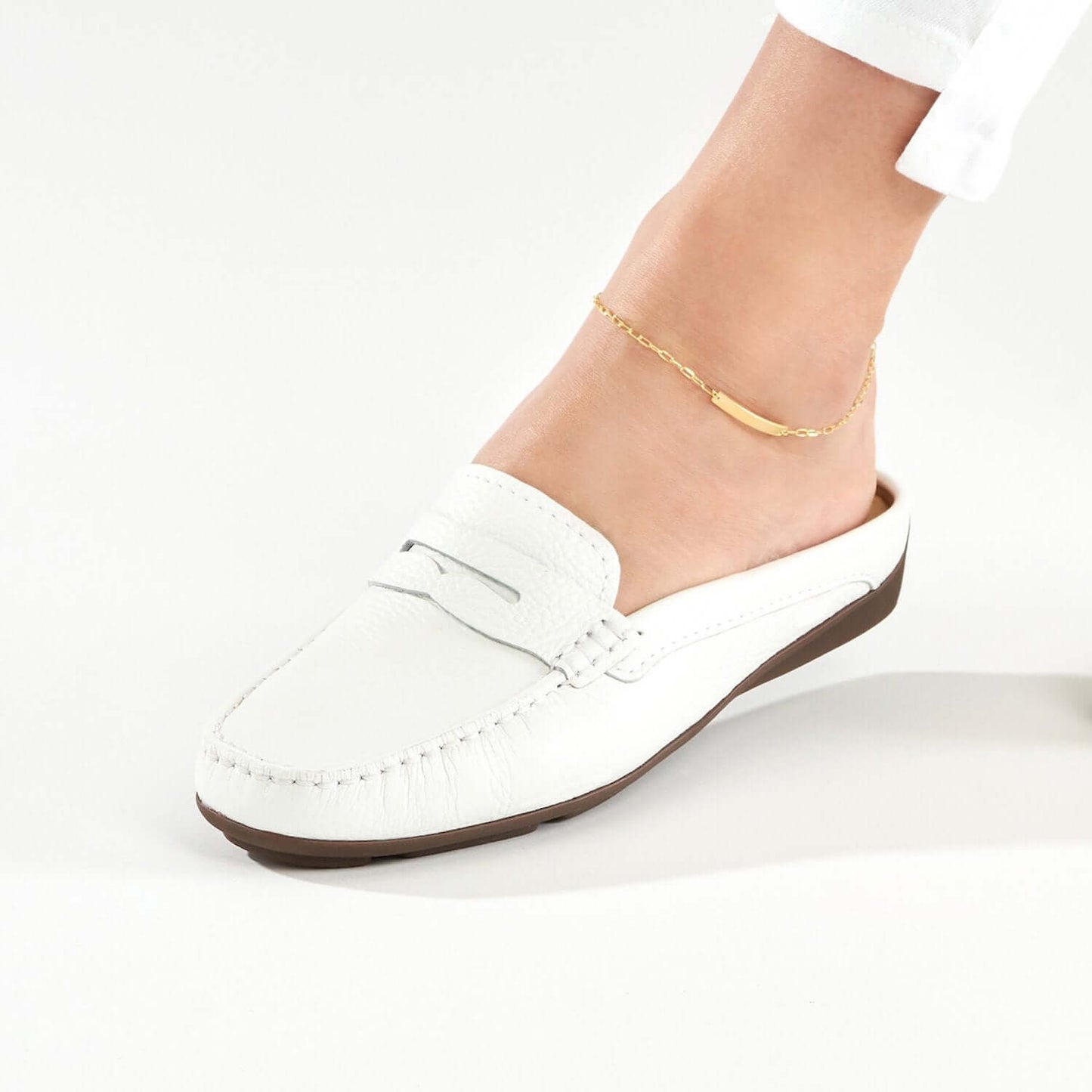 Engravable 14K Real Gold Personalized Paperclip Chain ID Ankle Bracelet 10"