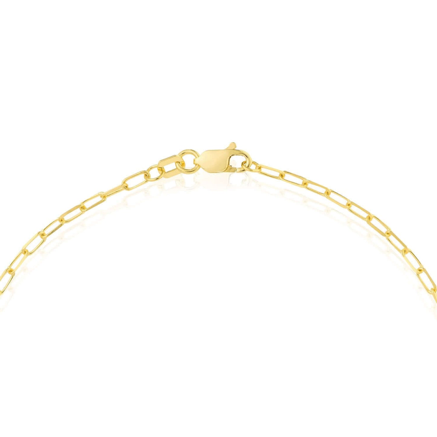 Engravable 14K Real Gold Personalized Paperclip Chain ID Ankle Bracelet 10"