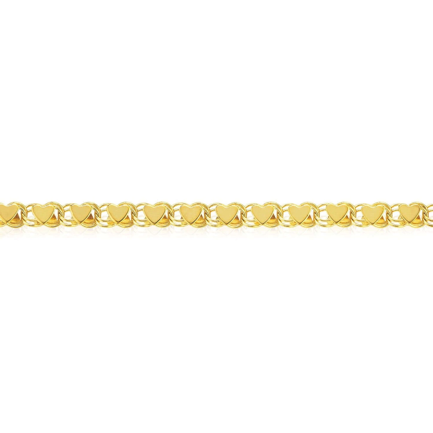 14K Real Gold 3mm Mirror Link Ankle Bracelet 10"