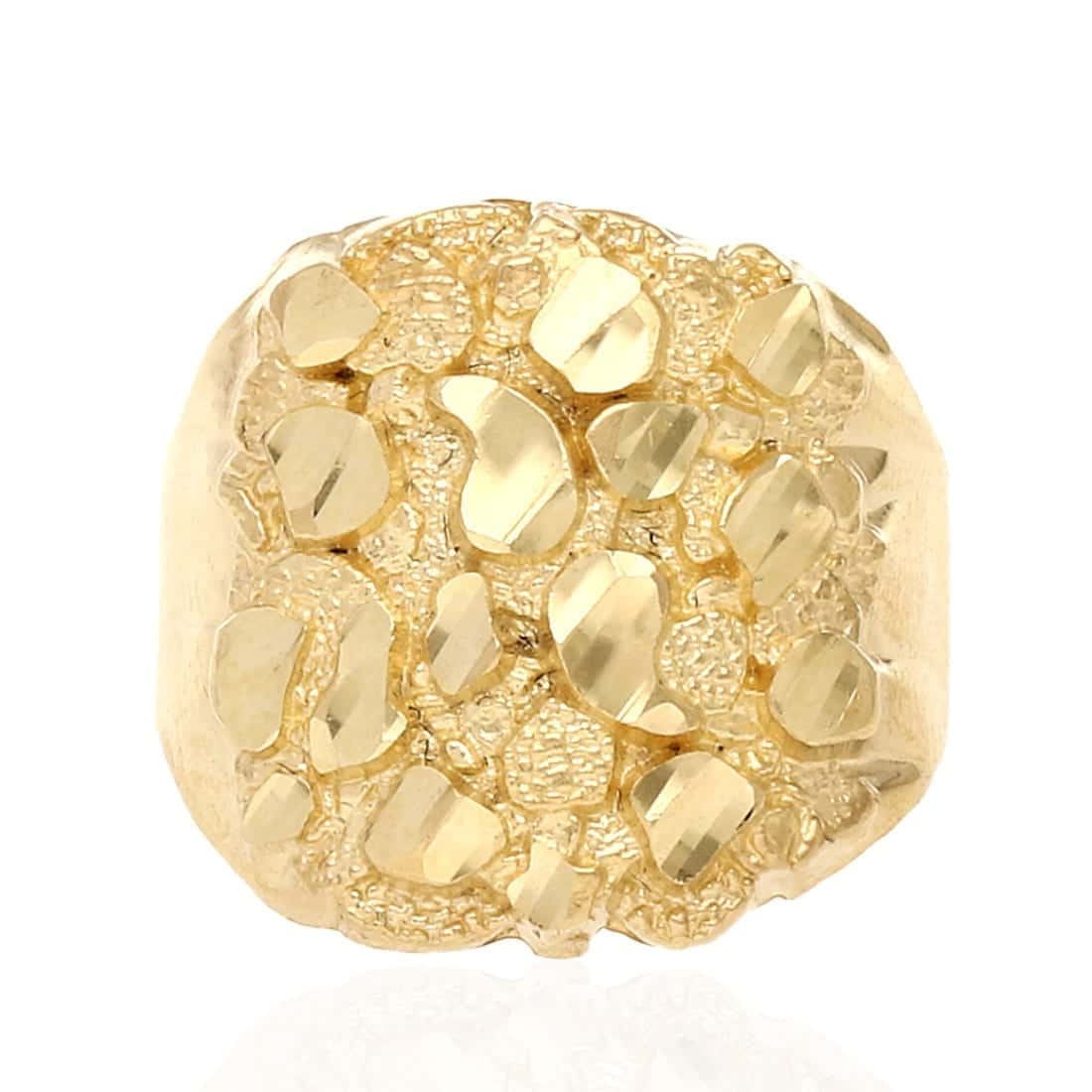 10K Gold Diamond-Cut Nugget Ring