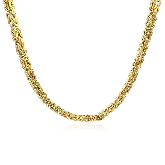 14K Yellow Gold 5mm Square Byzantine Chain (Hollow) 22"-30"