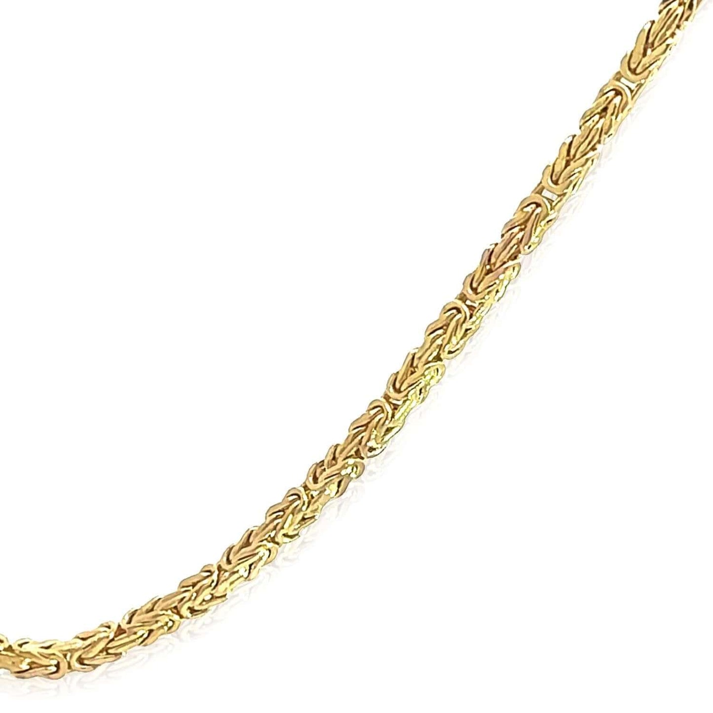 14K Real Gold 3.5mm Hollow Byzantine Chain Necklace 18" 20" 22" 24" 26" 28"