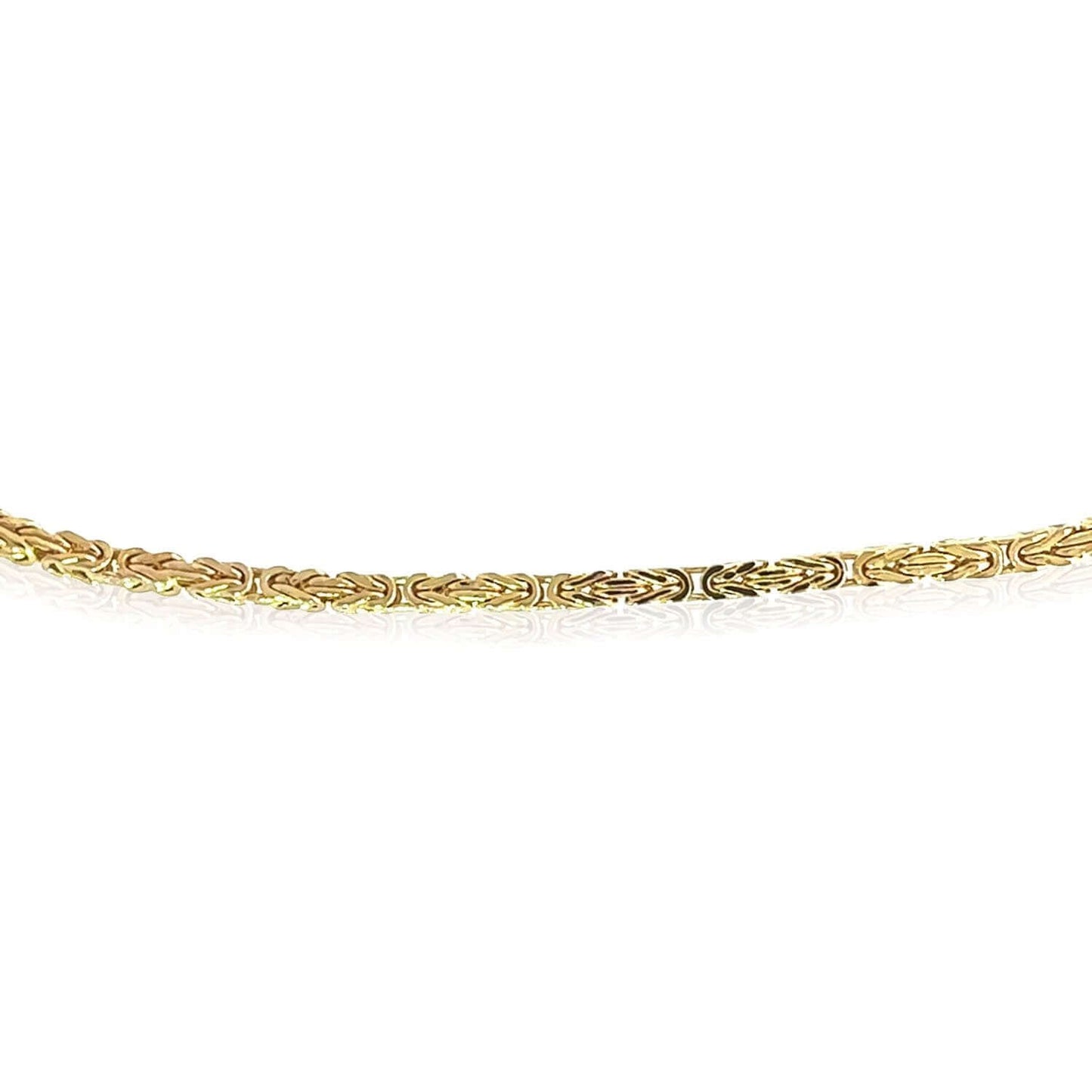 14K Real Gold 3.5mm Hollow Byzantine Chain Necklace 18" 20" 22" 24" 26" 28"