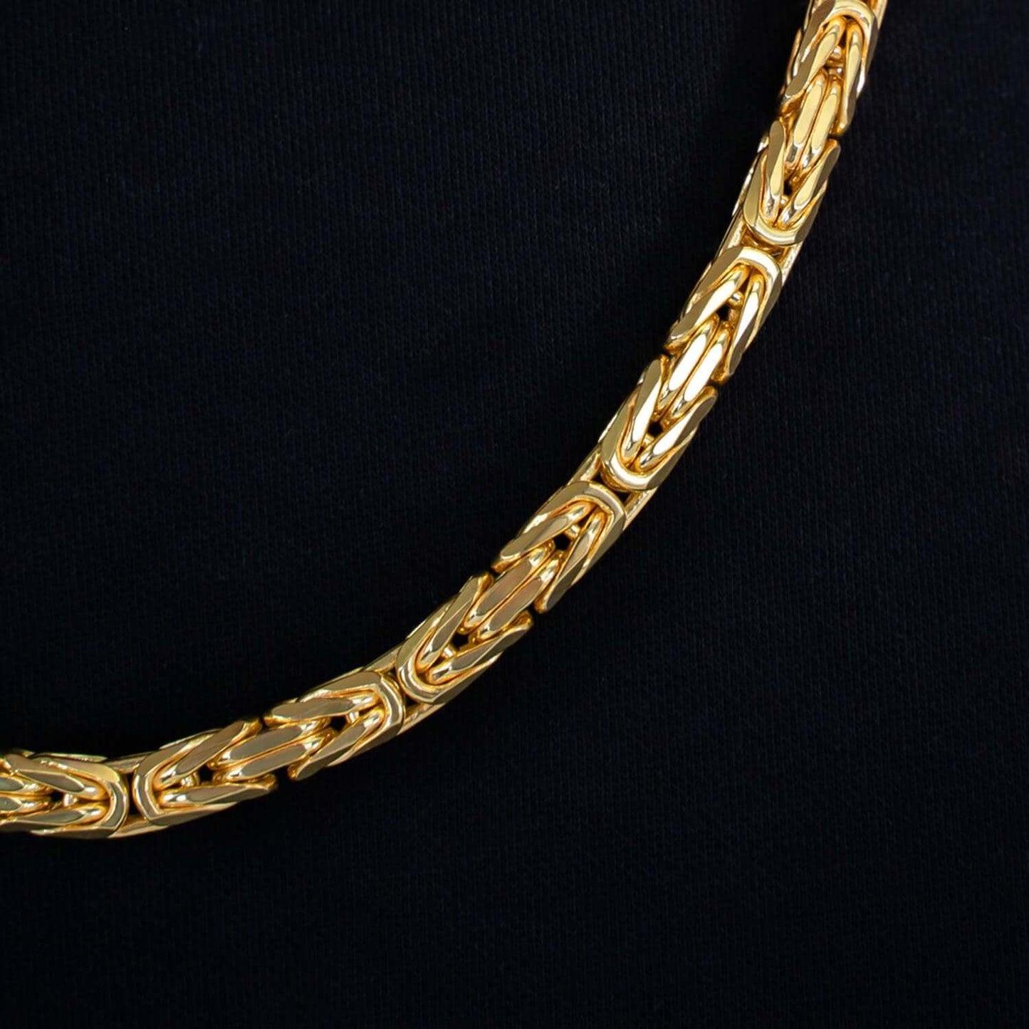 14K Real Gold Solid 3.5mm Byzantine Chain Necklace 20" 22" 24" 26" 28"