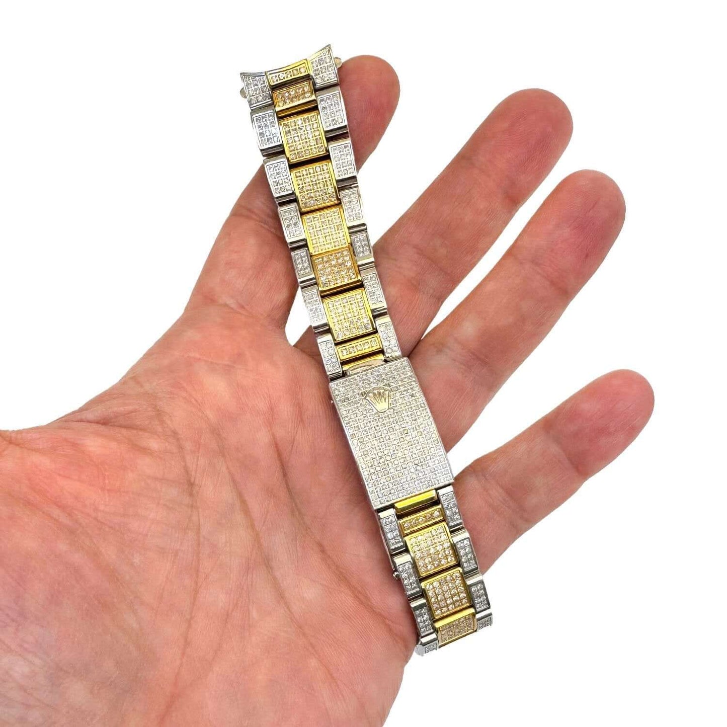 Rolex Datejust 2-Tone Yellow 4.5CTW Real Diamond Oyster 36mm Watch Bracelet