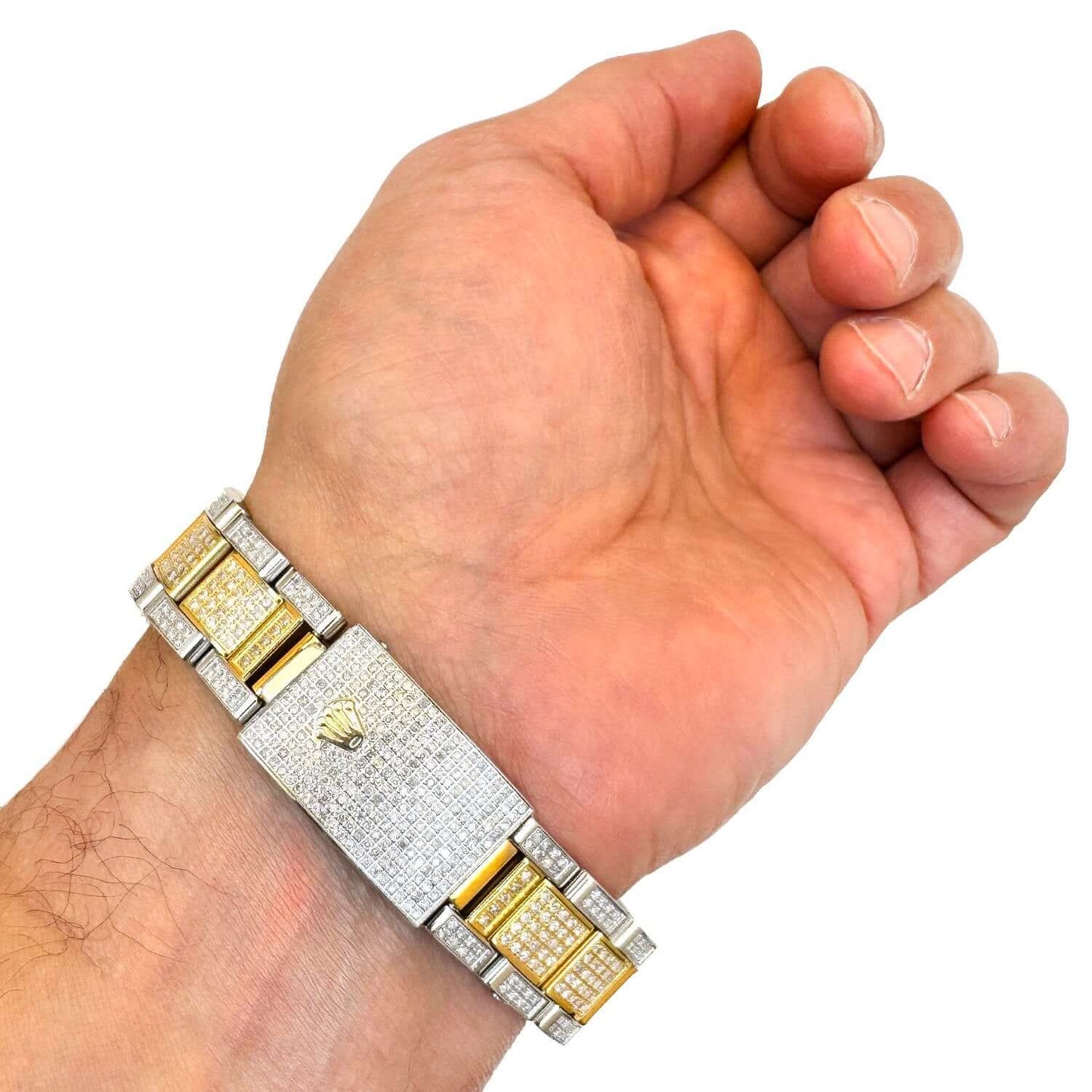 Rolex Datejust 2-Tone Yellow 4.5CTW Real Diamond Oyster 36mm Watch Bracelet