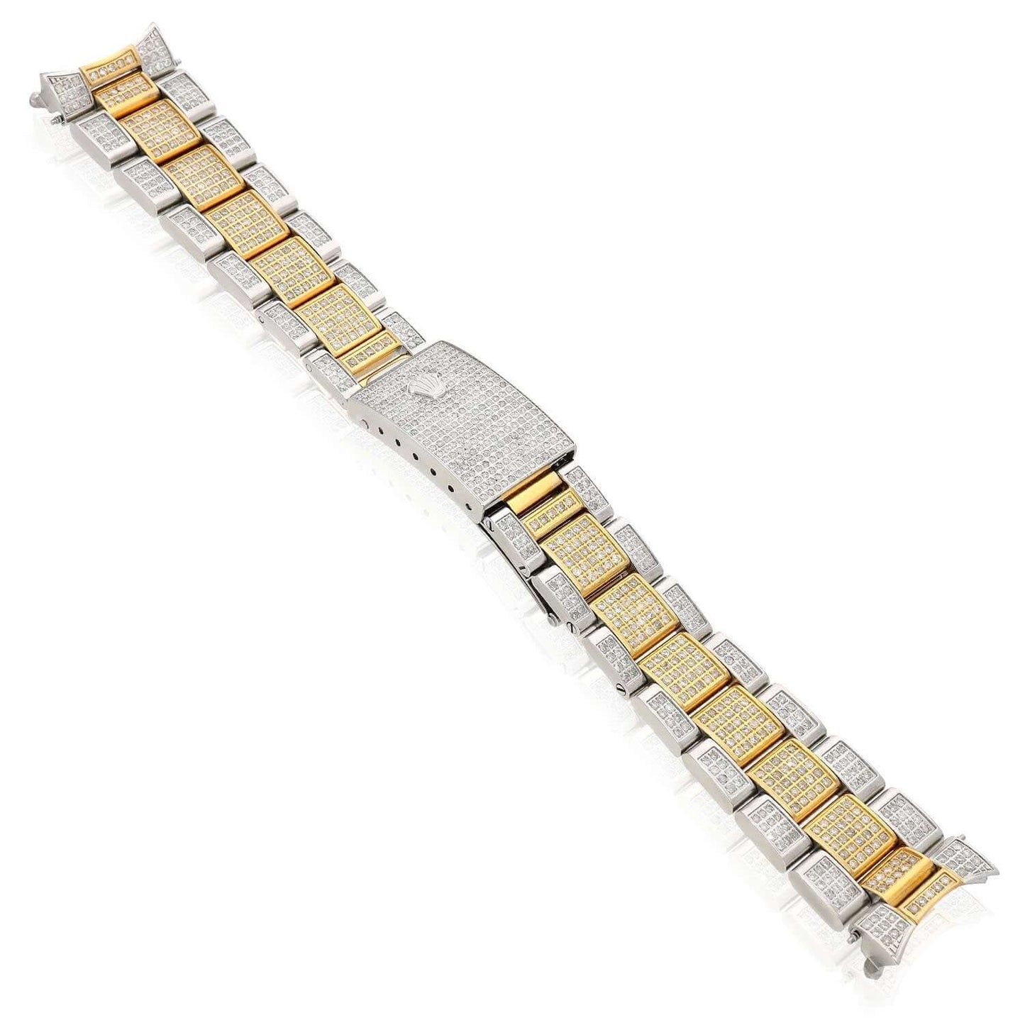 Rolex Datejust 2-Tone Yellow 4.5CTW Real Diamond Oyster 36mm Watch Bracelet