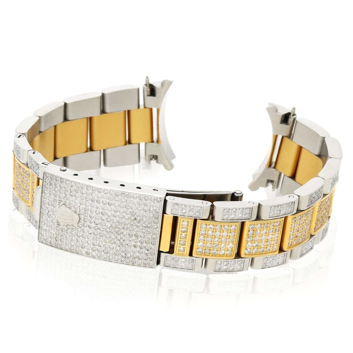 Rolex Datejust 2-Tone Yellow 4.5CTW Real Diamond Oyster 36mm Watch Bracelet
