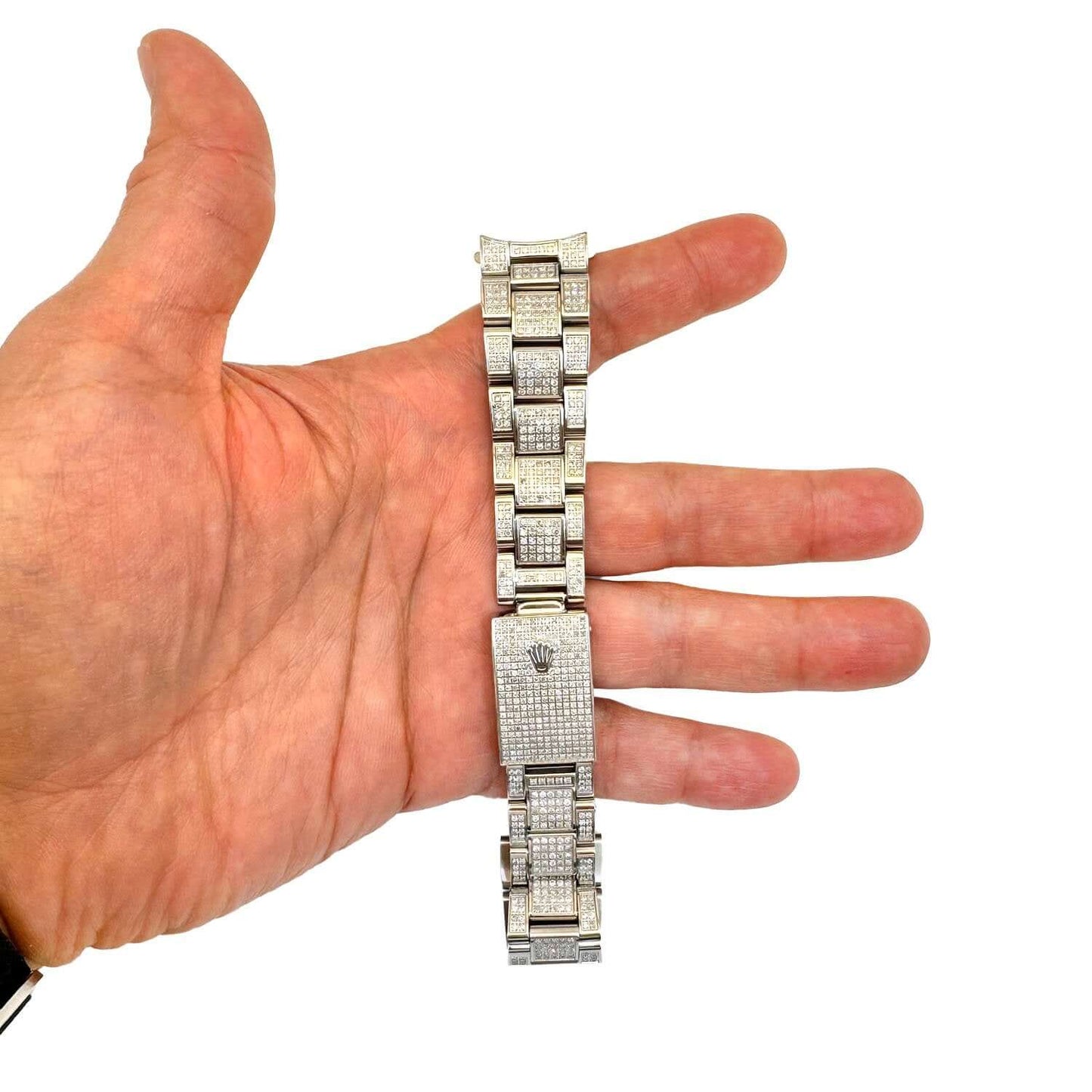 Rolex Datejust White 4.5CTW Real Diamond Oyster 36mm Watch Bracelet