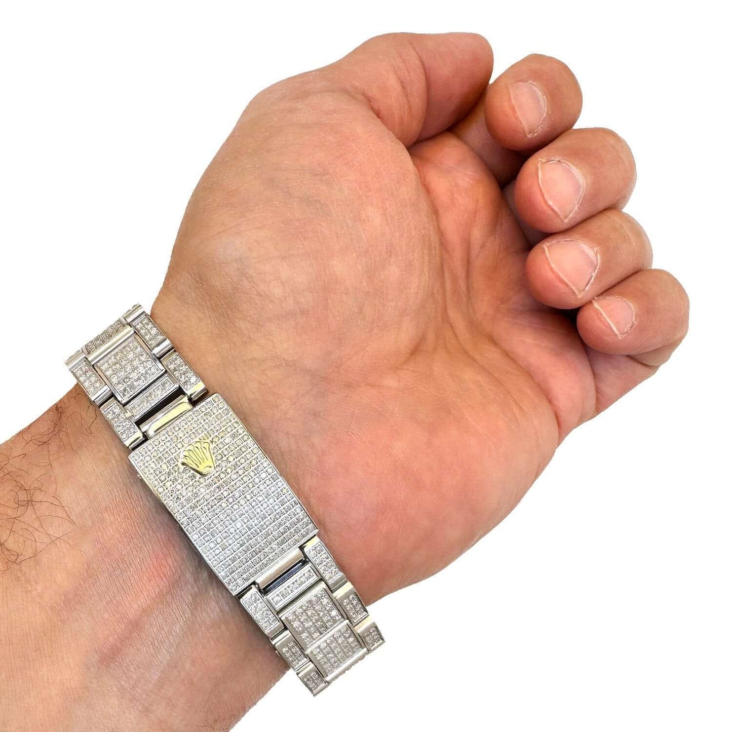 Rolex Datejust White 4.5CTW Real Diamond Oyster 36mm Watch Bracelet
