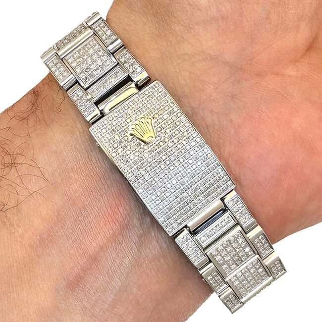 Rolex Datejust White 4.5CTW Real Diamond Oyster 36mm Watch Bracelet