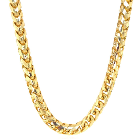 14K Yellow Gold 4mm Round Franco Chain (Solid Links) 18"-28"