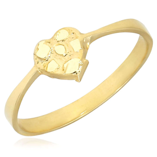 10K Gold Small Nugget Heart Cocktail Ring