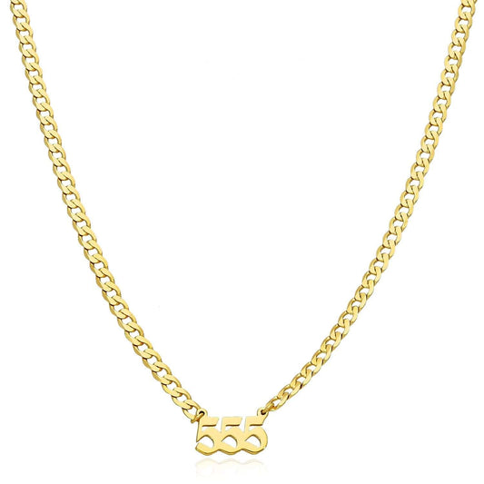 18K Yellow Gold Over Sterling Silver 555 Cuban Necklace (Solid Links) 16"-18" Adjustable
