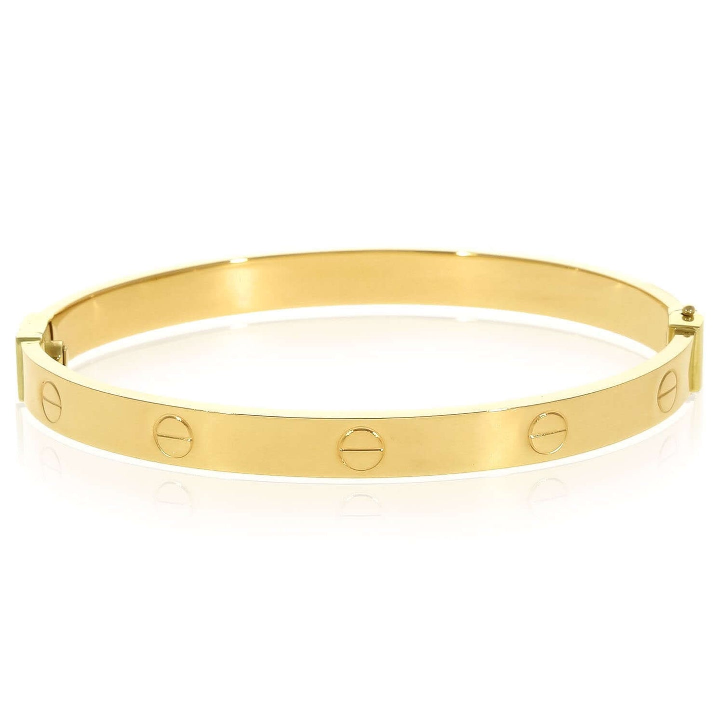 14K Gold 6mm Screw Pattern Bangle Bracelet w/ Screwdriver 6.25"-7"