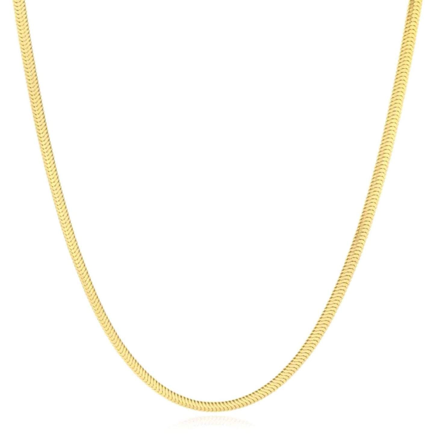 Solid 14K Real Gold 3.3mm Snake Chain Necklace 16" 18" 20"
