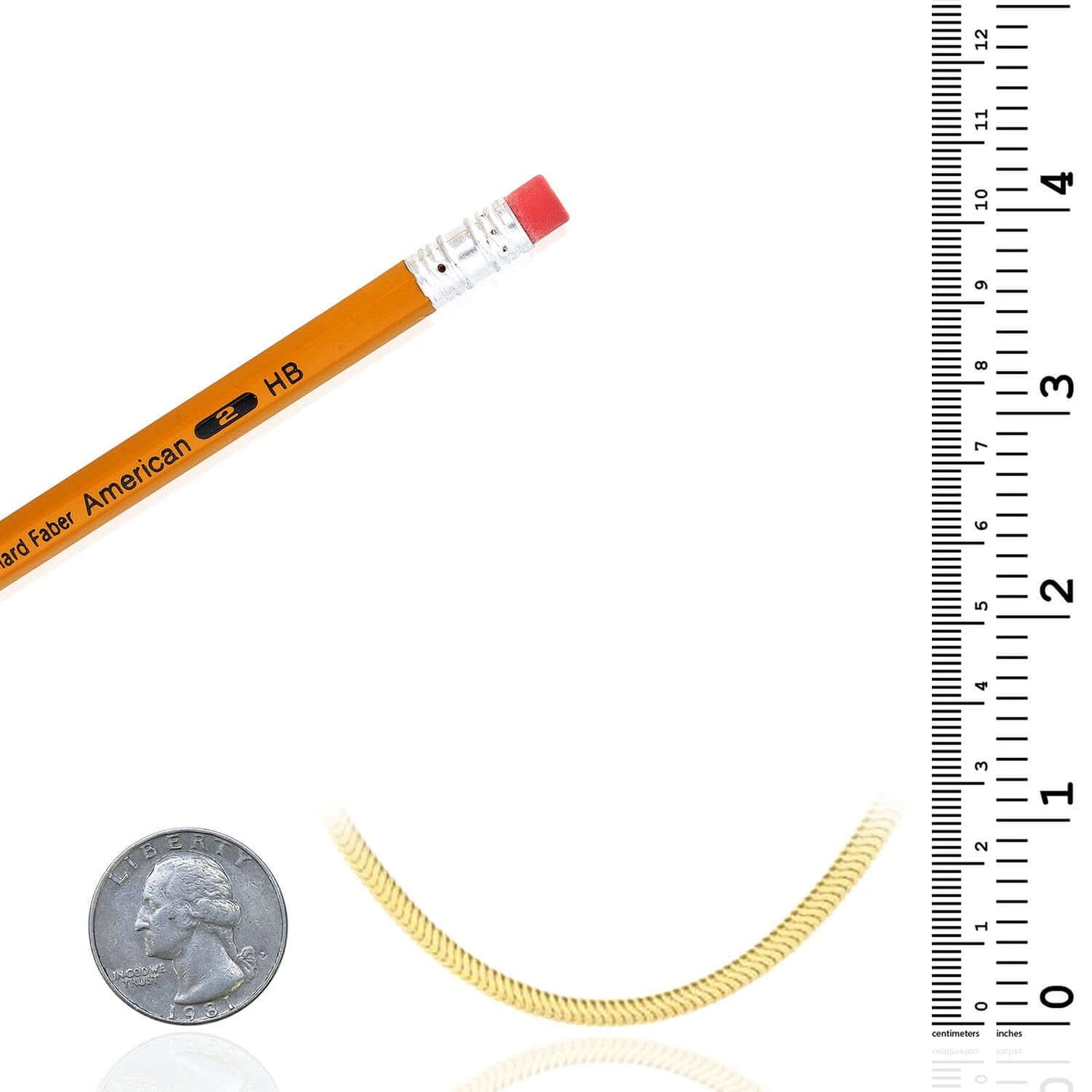 Solid 14K Real Gold 3.3mm Snake Chain Necklace 16" 18" 20"