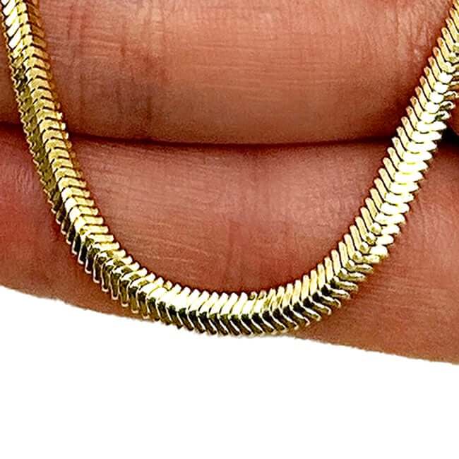 Solid 14K Real Gold 3.3mm Snake Chain Necklace 16" 18" 20"