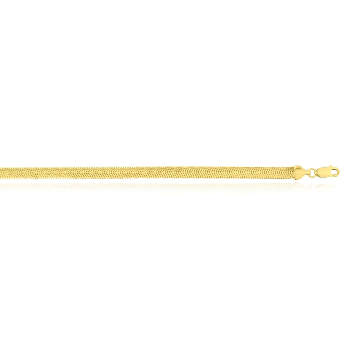 14K Gold 2.6mm, 5.3mm Snake Link Bracelet (Solid Links) 7"