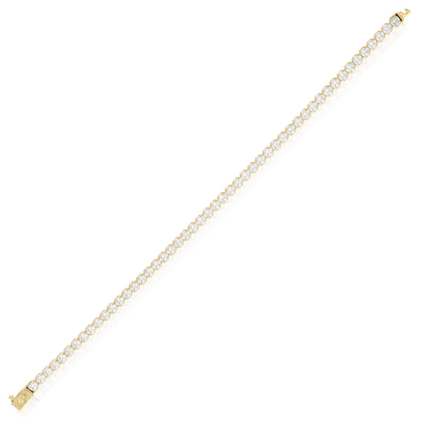 Solid 14K Real Gold 3.5mm CZ Tennis Bracelet 7", 7.5"