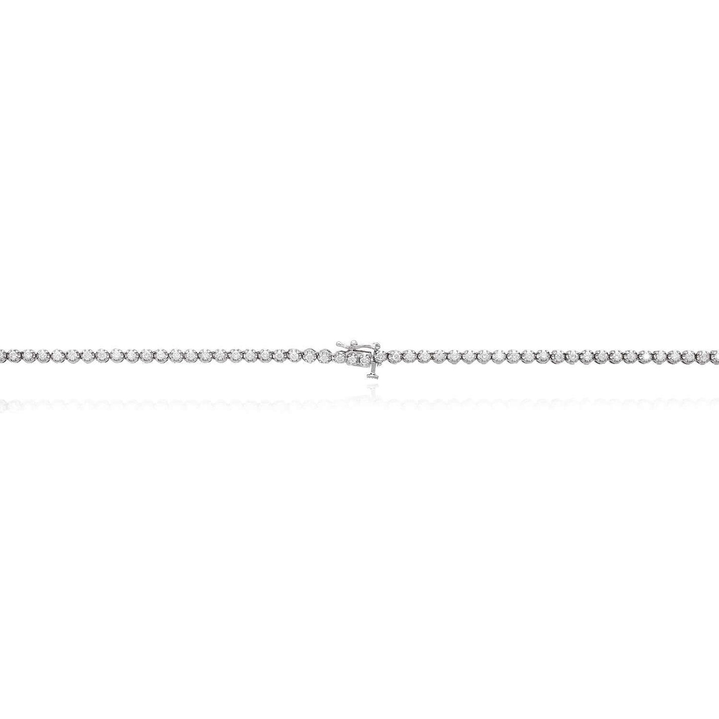 4.50CTW Real Diamond 14K Real Gold 3.5mm White Tennis Necklace 19"