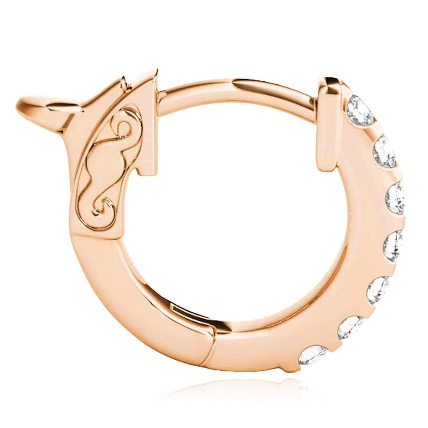0.30CTW Lab-Grown Diamond 14K Gold Yellow, White, Rose Huggie Hoop Earrings 14mm