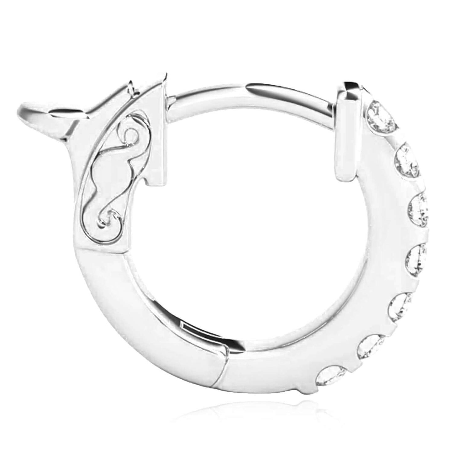 0.30CTW Lab-Grown Diamond 14K Gold Yellow, White, Rose Huggie Hoop Earrings 14mm
