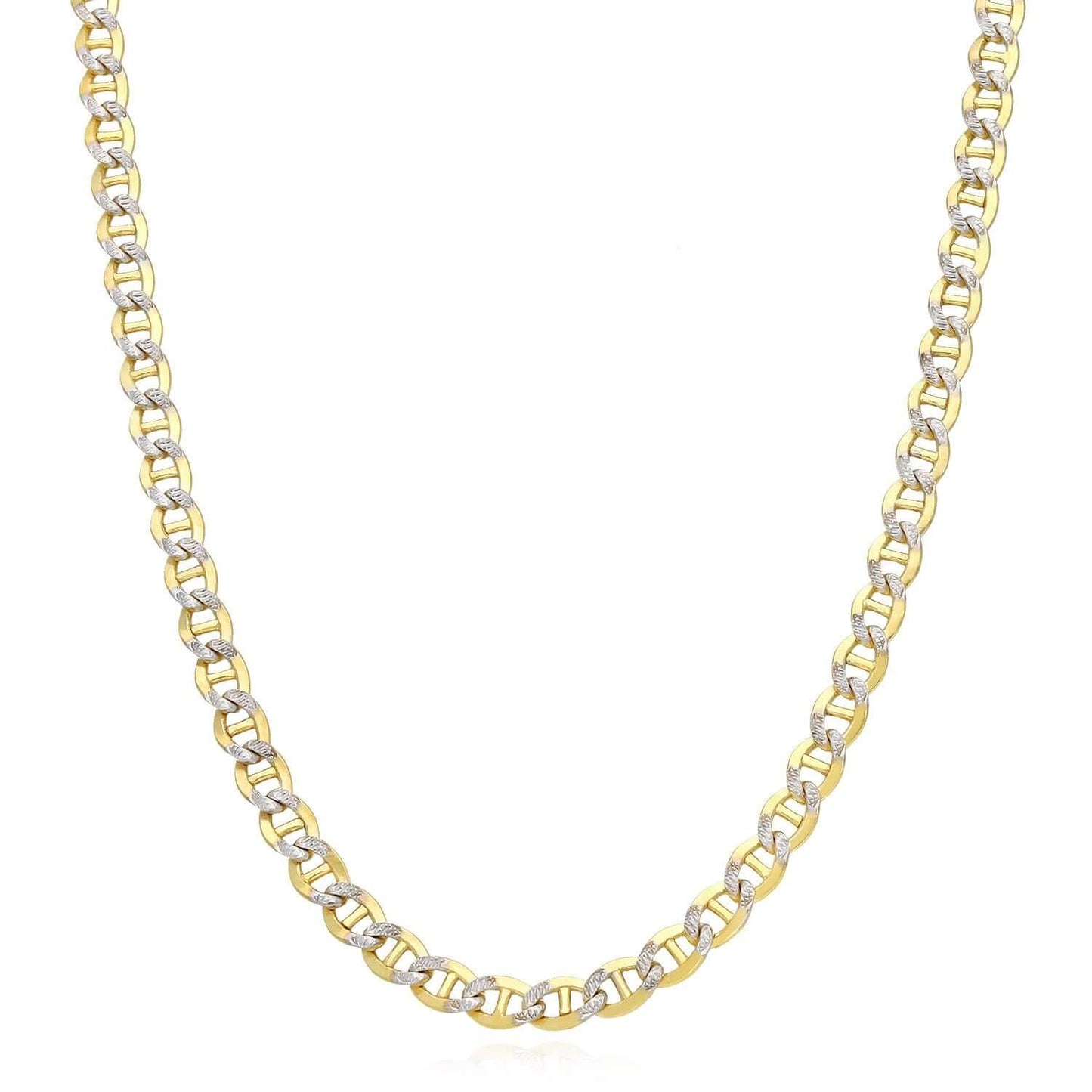 Solid 10K Gold Filled 5mm Diamond-Cut Anchor Mariner Chain Necklace 18" 20" 22"