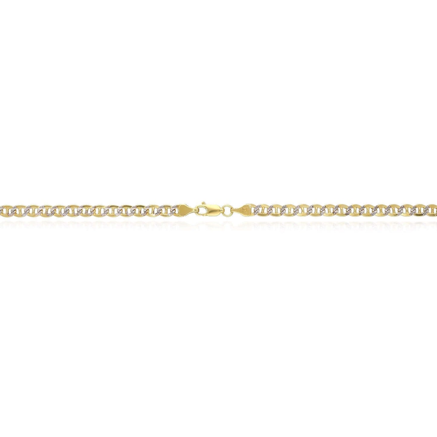 Solid 10K Gold Filled 4.2mm Diamond-Cut Anchor Mariner Chain Necklace 18", 20"
