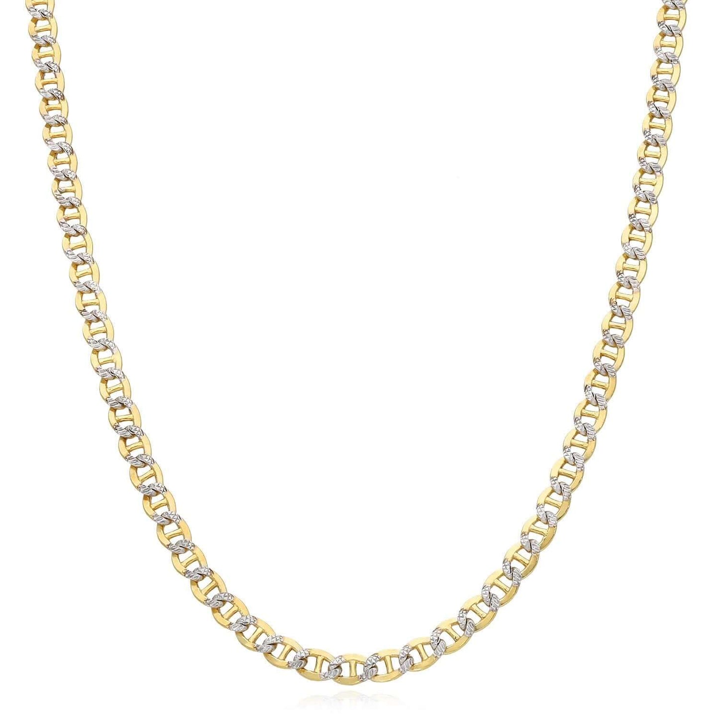 Solid 10K Gold Filled 4.2mm Diamond-Cut Anchor Mariner Chain Necklace 18", 20"
