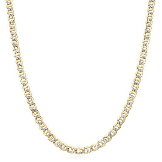 10K Gold-Filled 4.2mm Diamond-Cut Anchor Mariner Chain (Solid Links) 18"-20"