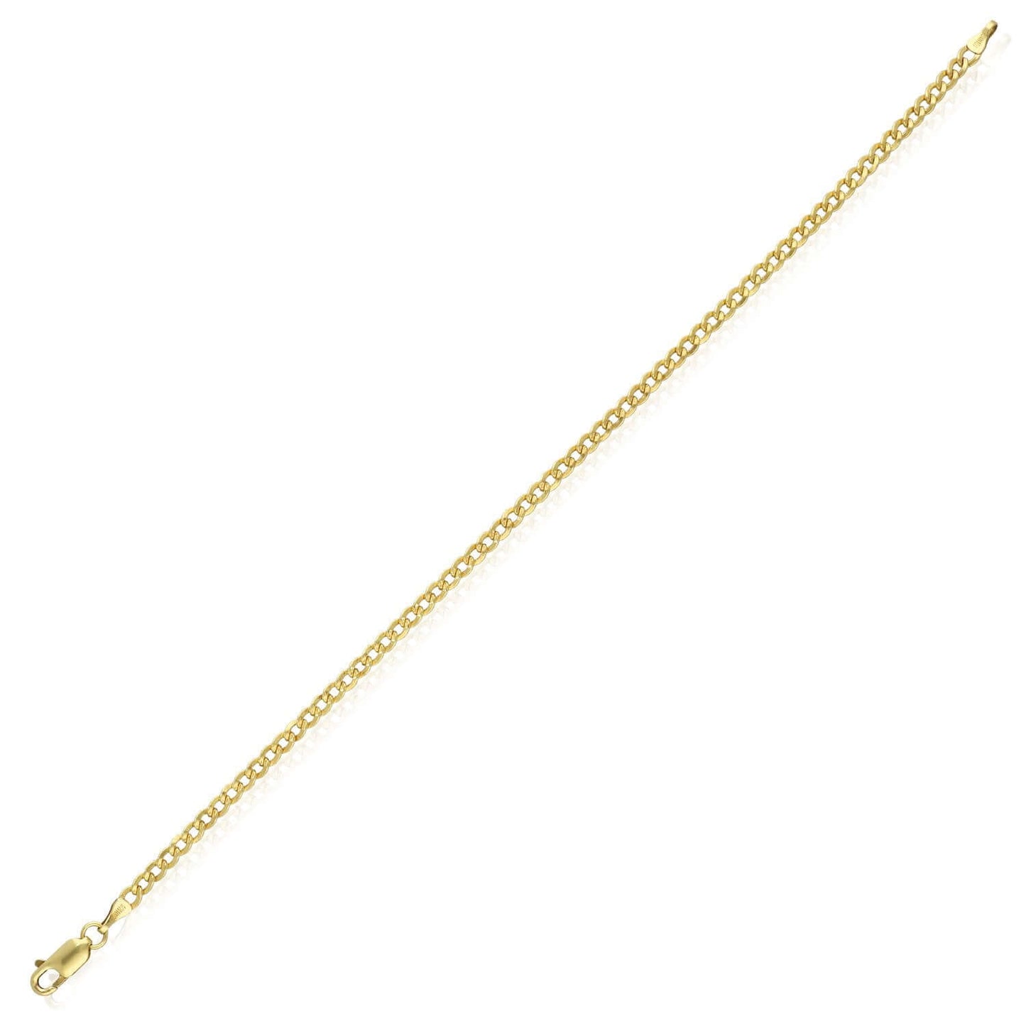 Solid 14K Gold Filled 3mm Cuban Curb Chain Bracelet 8"