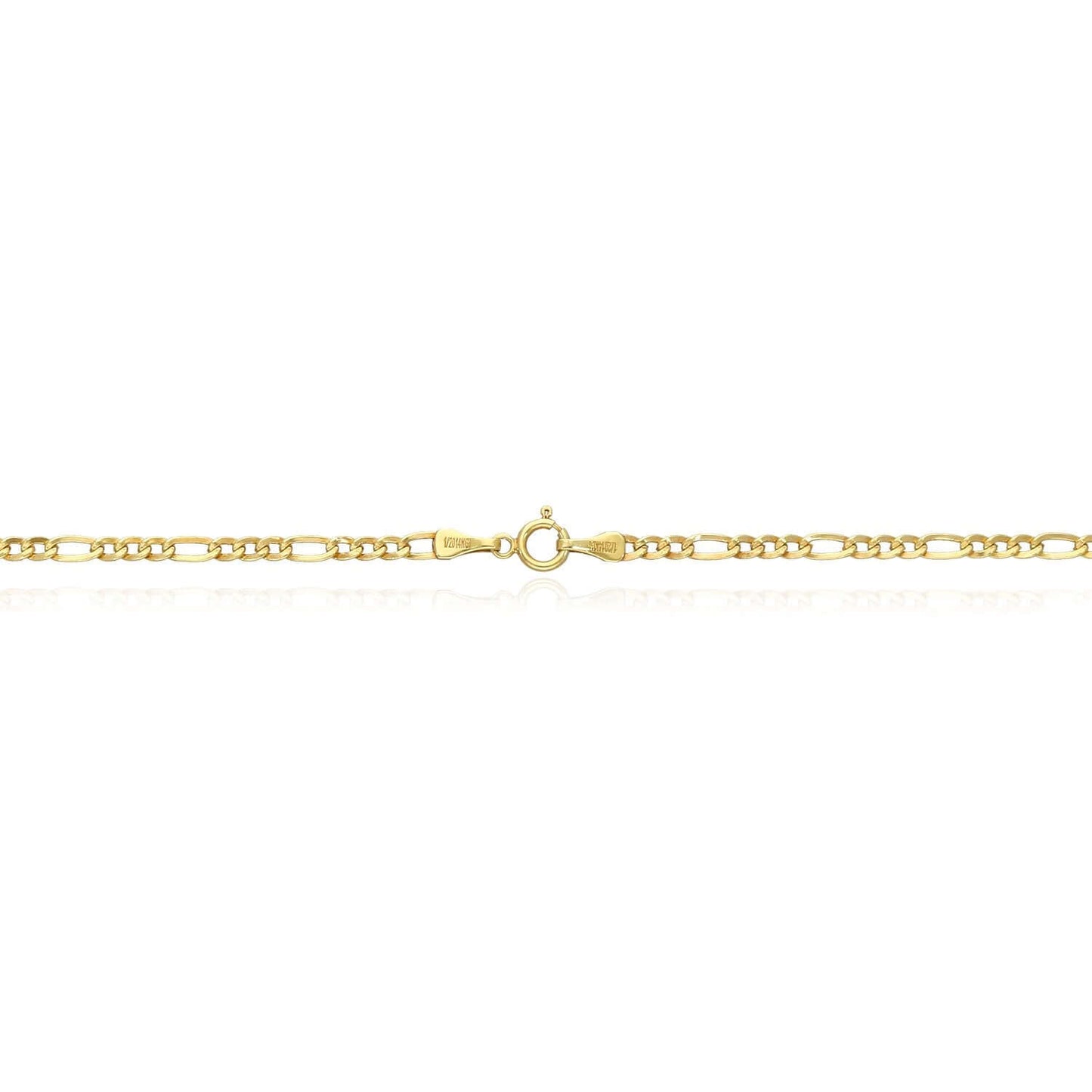 Solid 14K Gold Filled 2.5mm Figaro Chain Necklace 16", 18", 20"