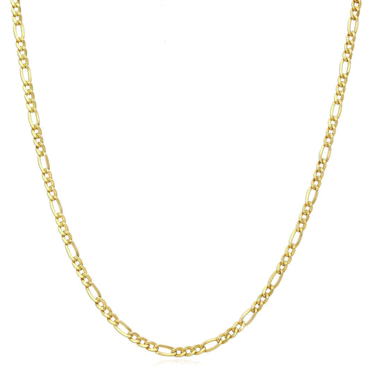 14K Gold-Filled 2.5mm Figaro Chain (Solid Links) 16"-20"