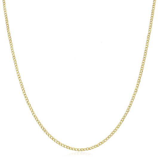 14K Gold-Filled 1.5mm Cuban Curb Chain (Solid Links) 16"-24"
