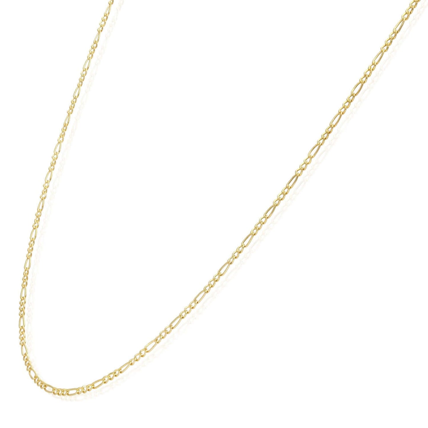 Solid 14K Gold Filled 1.6mm Figaro Chain Necklace 16", 22", 24"