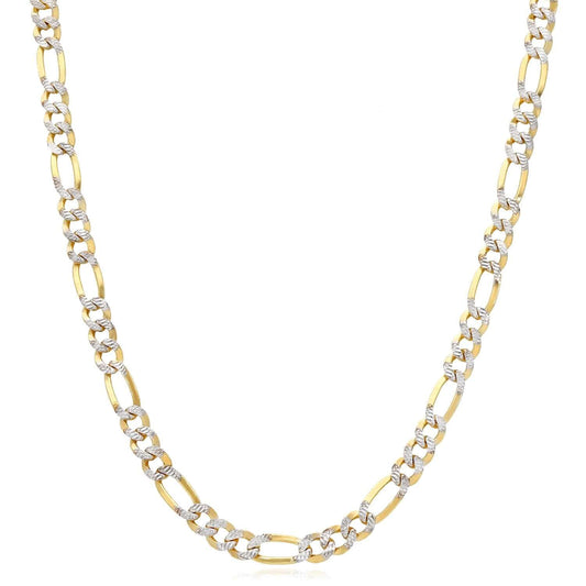 10K Gold-Filled 5mm Diamond-Cut Figaro Chain (Solid Links) 18"-24"