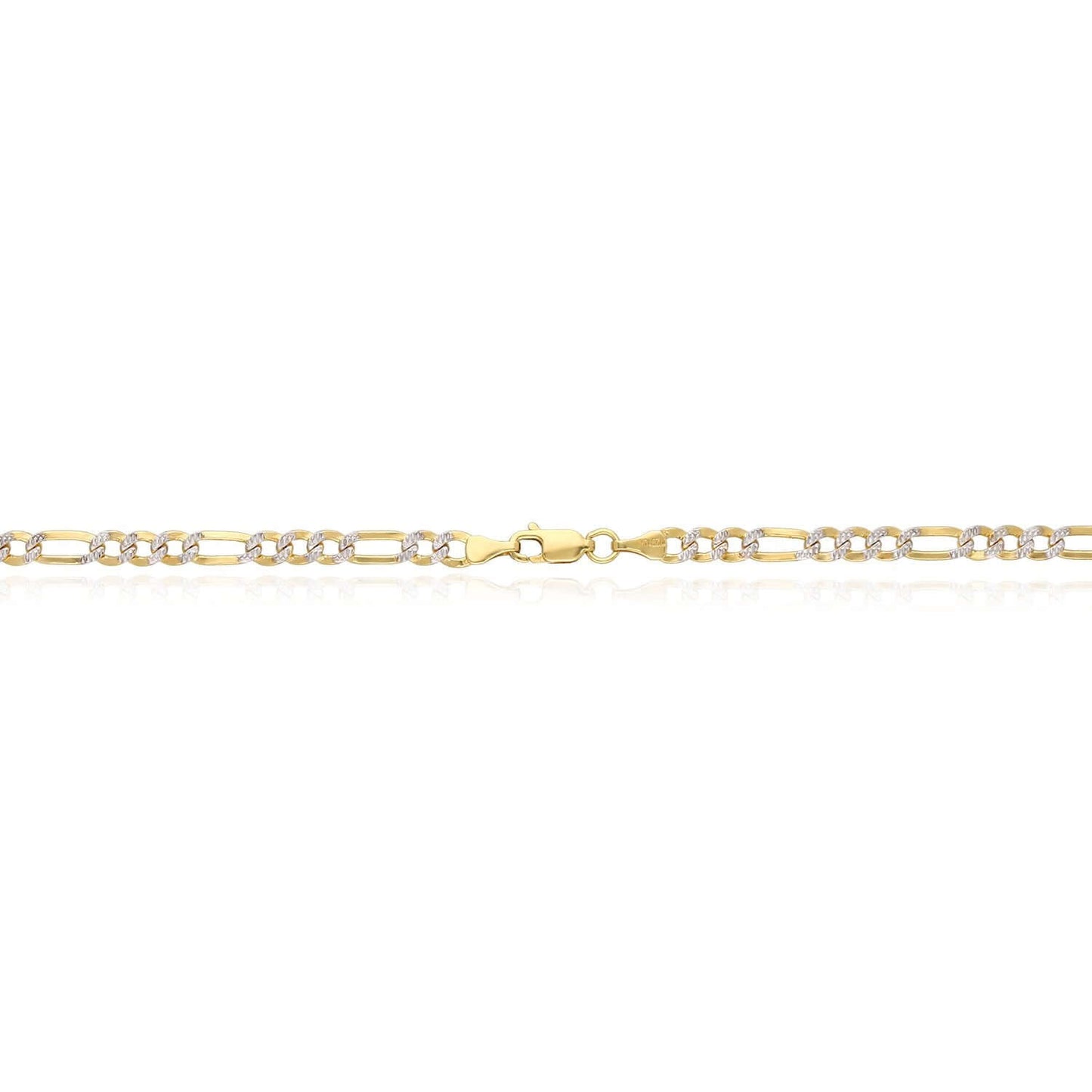 Solid 10K Gold Filled 4.2mm Diamond-Cut Figaro Chain Necklace 18", 20", 22", 24"