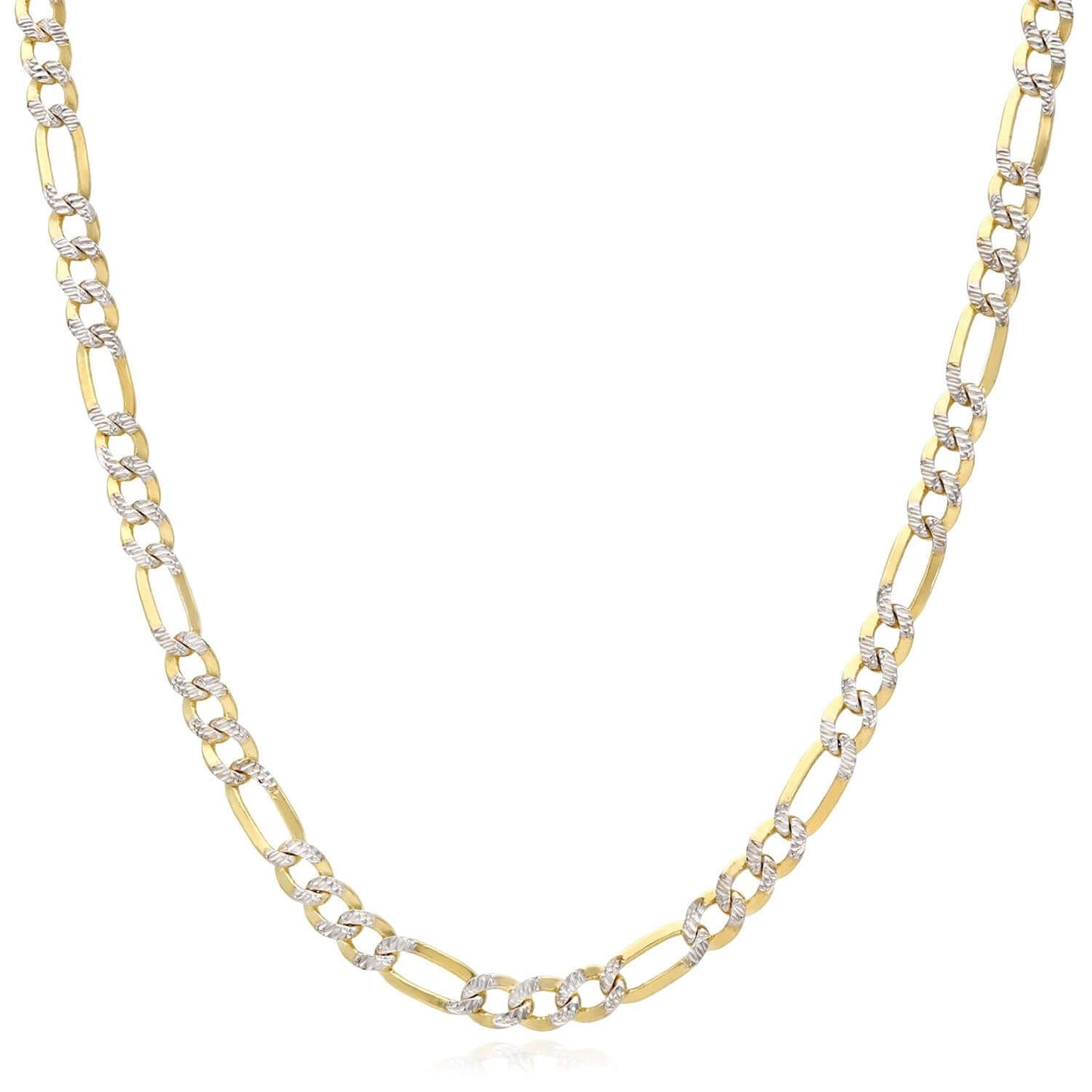 Solid 10K Gold Filled 4.2mm Diamond-Cut Figaro Chain Necklace 18", 20", 22", 24"