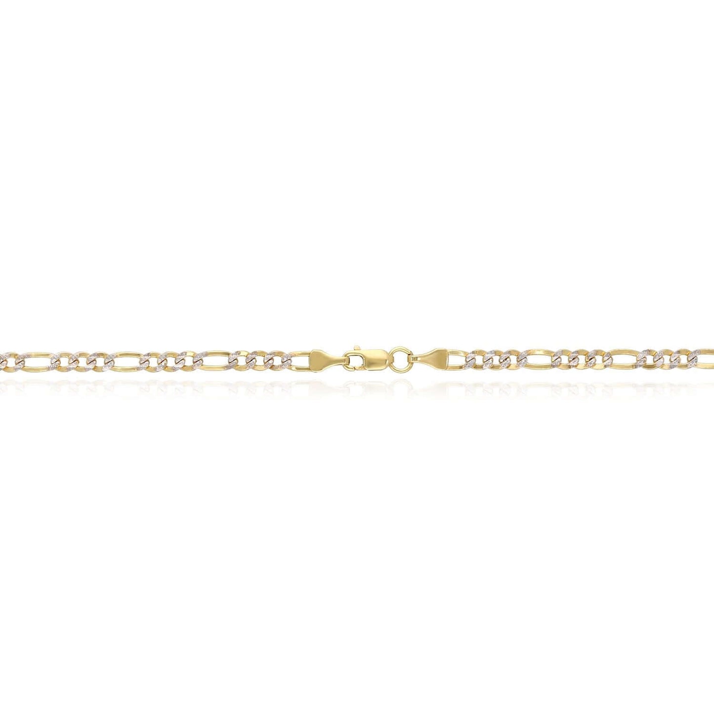 Solid 10K Gold Filled 3.2mm Diamond-Cut Figaro Chain Necklace 18", 20", 22", 24"