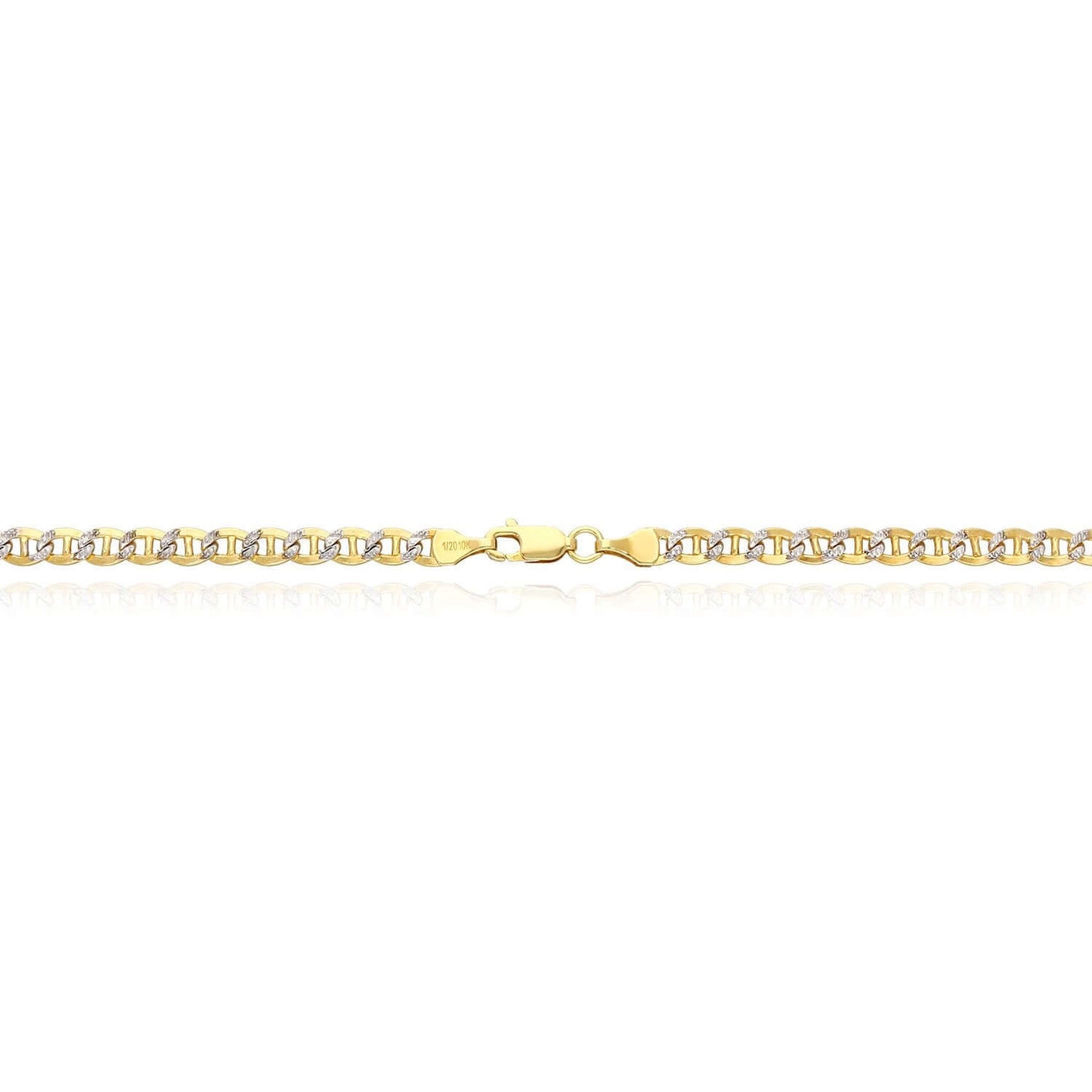 Solid 10K Gold Filled 4.2mm Diamond-Cut Anchor Chain Necklace 18", 20", 22", 24"