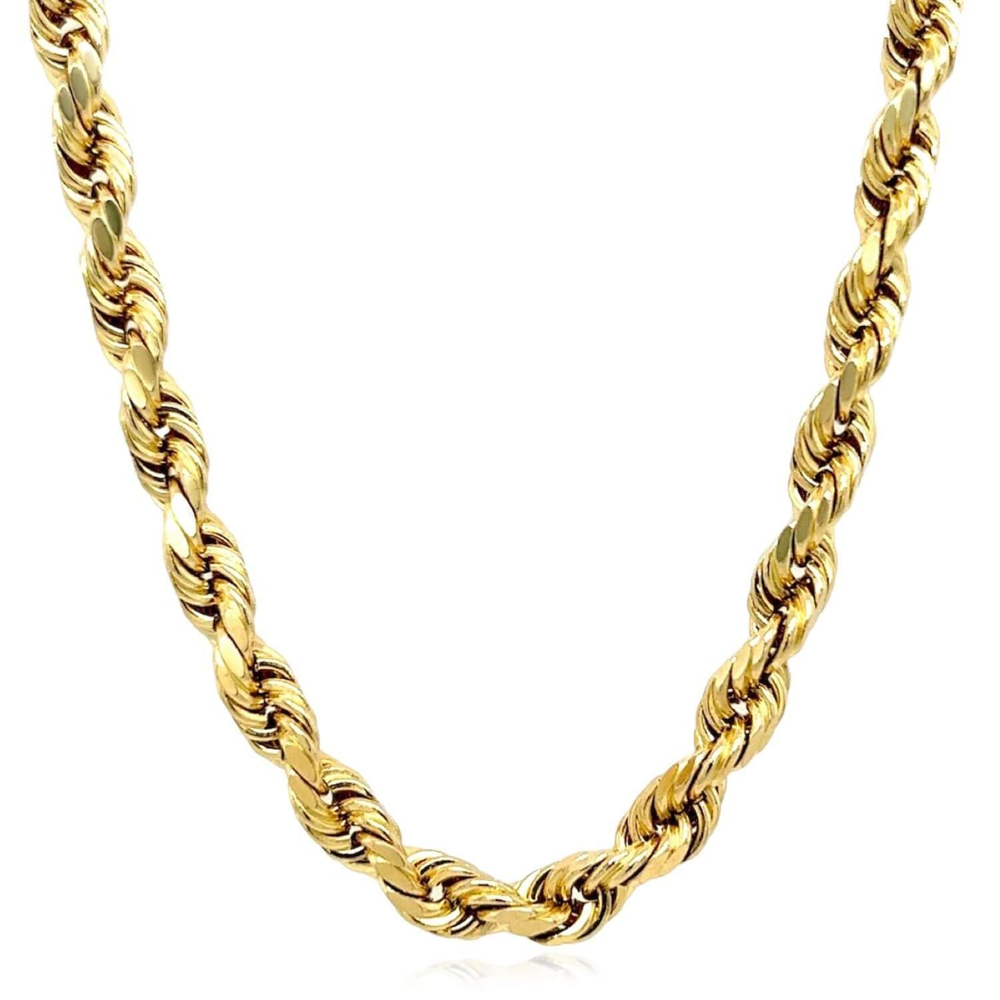 Solid Real 18K Gold 5mm Diamond-Cut Rope Chain Necklace 20", 22", 24", 26"