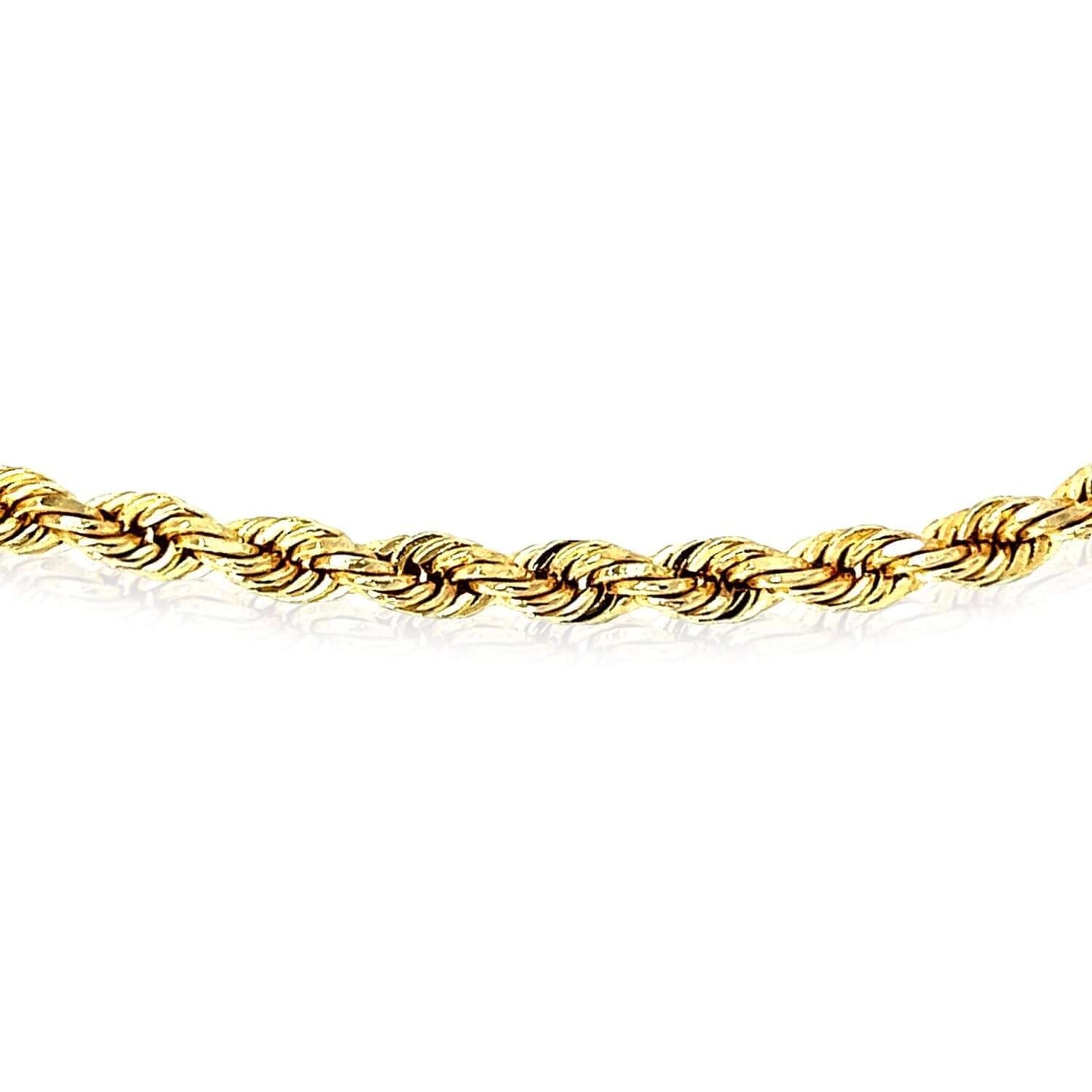 Solid Real 18K Gold 3mm Diamond-Cut Rope Chain Necklace 16" 18" 20" 22" 24" 26"