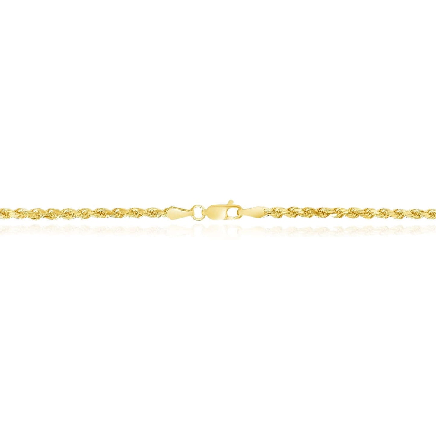 Solid Real 18K Gold 3mm Diamond-Cut Rope Chain Necklace 16" 18" 20" 22" 24" 26"