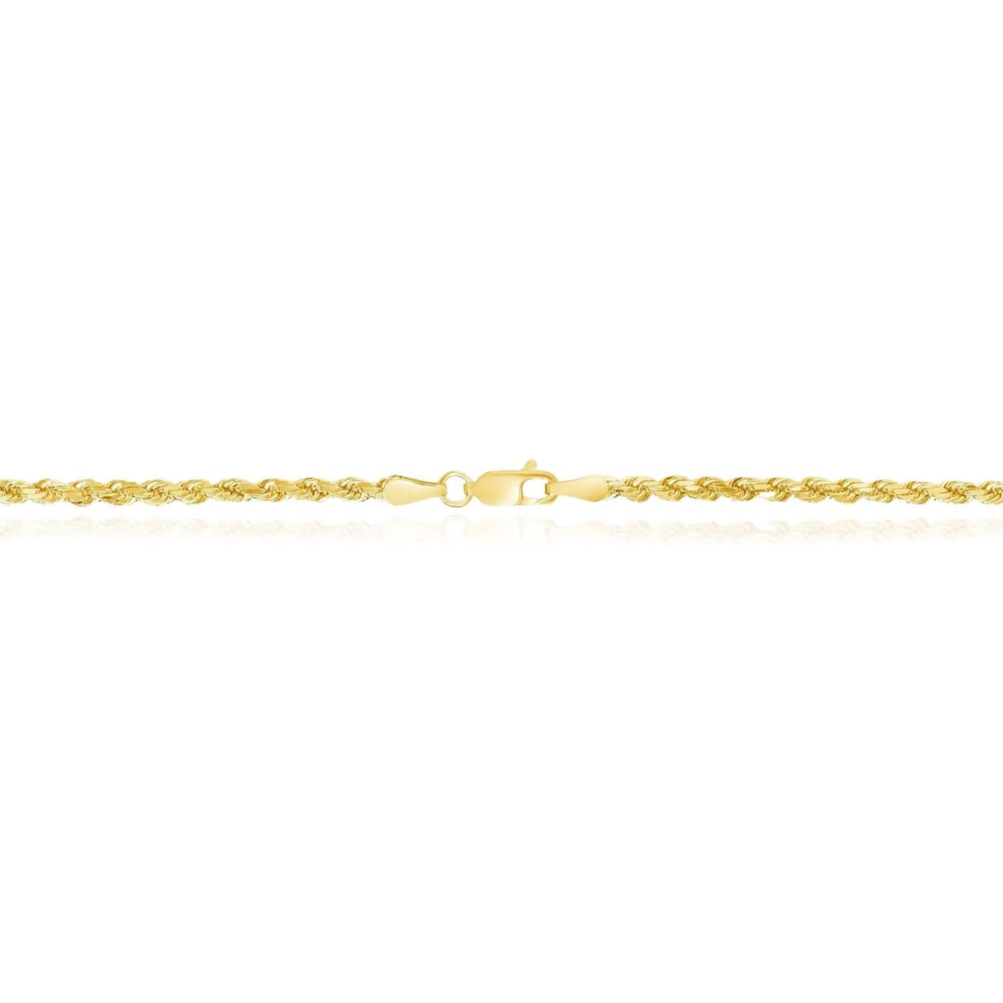 Solid Real 18K Gold 2.5mm Diamond-Cut Rope Chain Necklace 16 18" 20" 22" 24" 26"