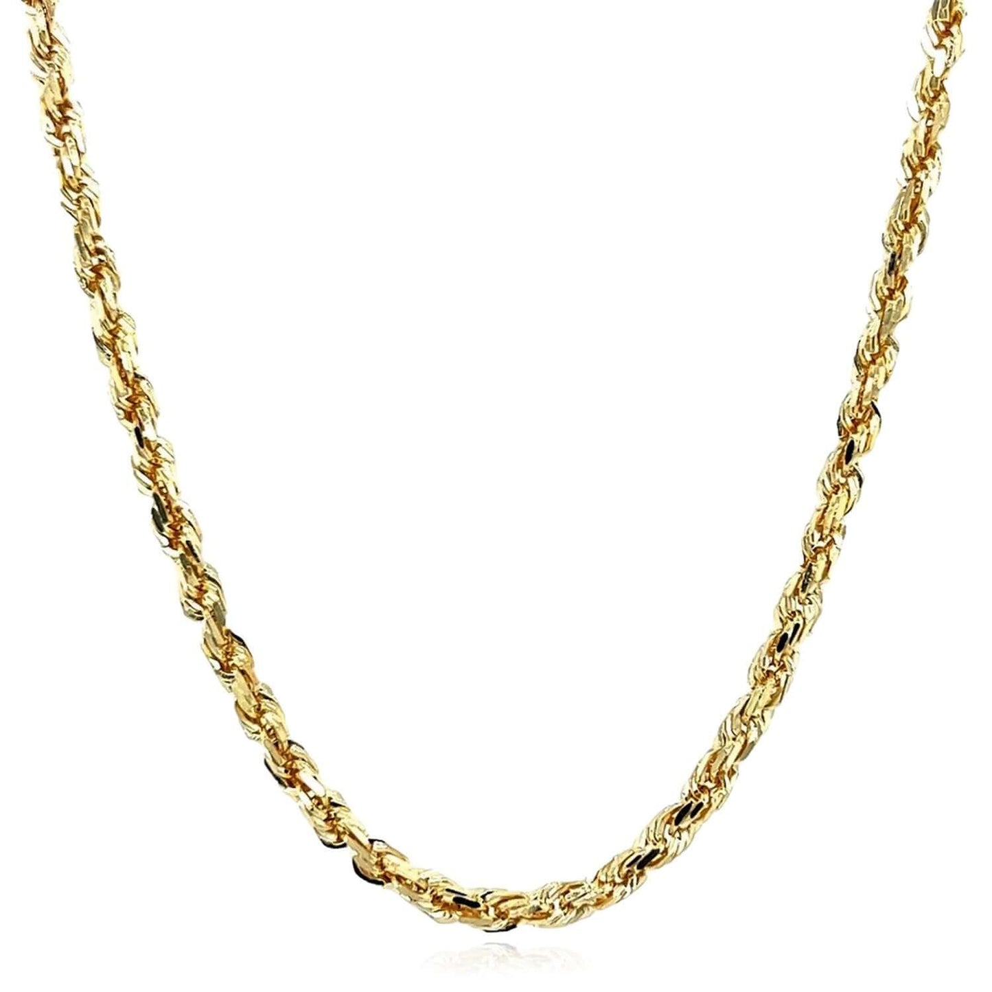 Solid Real 18K Gold 2.5mm Diamond-Cut Rope Chain Necklace 16 18" 20" 22" 24" 26"