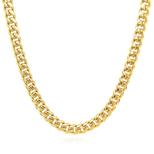 18K Yellow Gold 4.3mm Miami Cuban Chain (Solid Links) 20"-28"