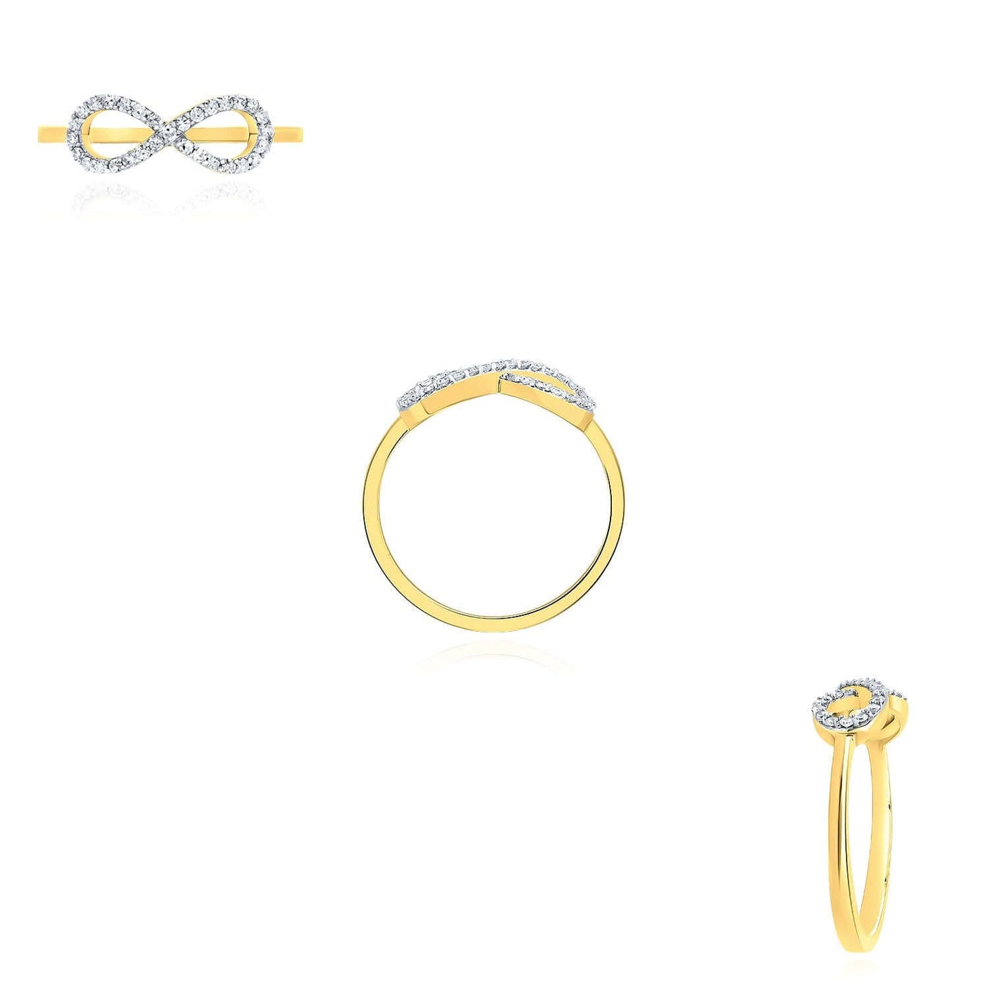 0.15CTW Real Diamond Real 10K Gold Infinity Ring