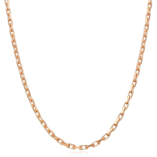 14K Rose Gold 2.5mm Parisian Cable Chain (Solid Links) 16"-24" Lobster Clasp
